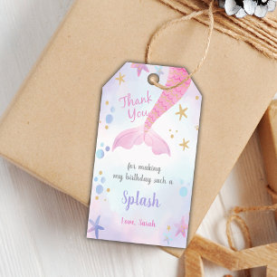 Étiquettes-cadeau Pink Mermaid Tails Anniversaire Tags cadeaux