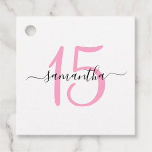 Étiquettes Cadeau Pink personnalisé 15e anniversaire