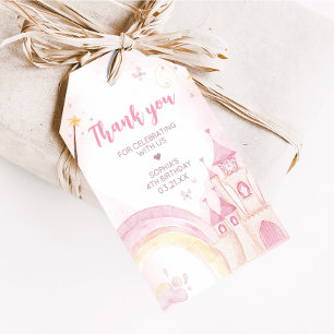 Étiquettes-cadeau Pink Princess 4th Birthday Party Favoriser Tags