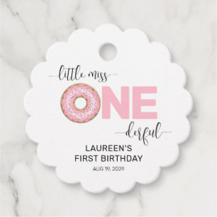 Étiquettes Cadeau Pink Sweet Little MI 1er anniversaire