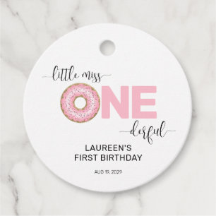 Étiquettes Cadeau Pink Sweet Little MI 1er anniversaire
