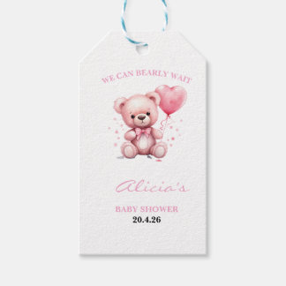 Étiquettes-cadeau Pink Teddy Bear Baby Shower