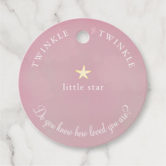 Étiquettes Cadeau Pink Twinkle Petit Baby shower Star Anniversaire