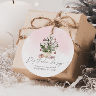 Étiquettes Cadeau Pink Winter Pop it quand elle pop baby shower