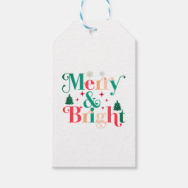 Étiquettes-cadeau Pins De Neige Joyeux Et Lumineux