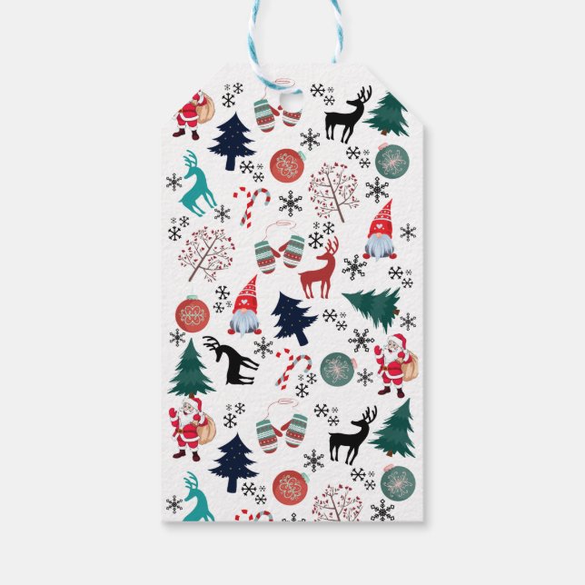 Étiquettes-cadeau Pins du Père Noël Reindeer Mittens (Dos)