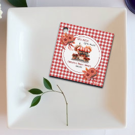 Étiquettes Cadeau Pique-nique champêtre en vichy pour la fête de mar