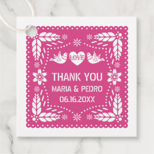 Étiquettes Cadeau Pique-nique rose chaud inséparables fêtes mariages