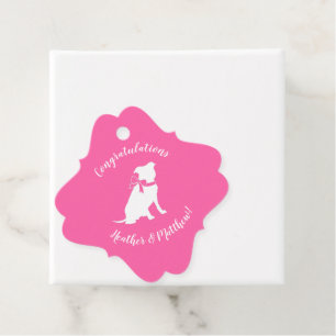 Étiquettes Cadeau Pit Bull Chien Baby shower rose fille Pitbull