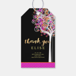 Étiquettes-cadeau PixDezines Arbre de vie Bat mitzvah/rose