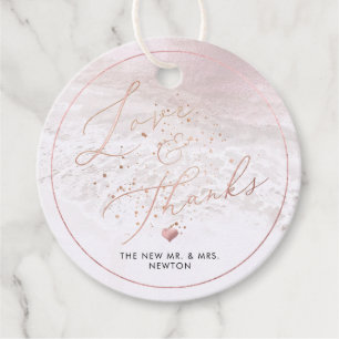 Étiquettes Cadeau PixDezines Blush Pink Shoreline Merci