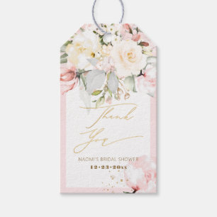 Étiquettes-cadeau PixDezines H2 Blush Cream Rose Merci