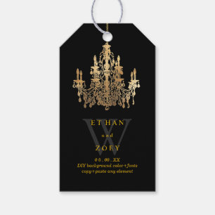 Étiquettes-cadeau PixDezines lustre en cristal doré faux