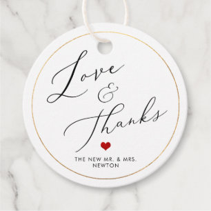 Étiquettes Cadeau PixDezines Luxe Calligraphie Amour & Remerciements