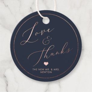 Étiquettes Cadeau PixDezines Rose Gold Luxe Merci de calligraphie