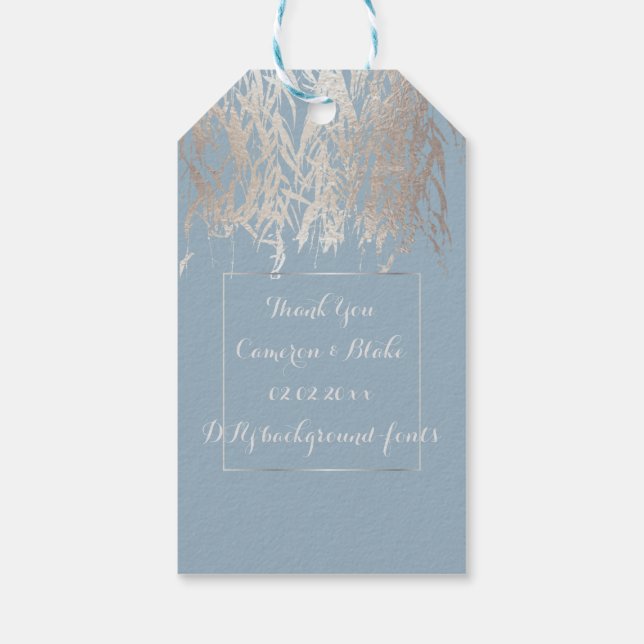 Étiquettes-cadeau PixDezines Willow Feuilles Argent/do-it-yourself a (Dos)