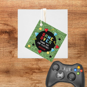 Étiquettes Cadeau Pixels Arcade Jeu sur Anniversaire de enfant