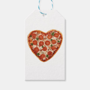 Étiquettes-cadeau pizza au coeur