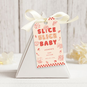 Étiquettes-cadeau Pizza Bébé Tranche Tranche Baby Shower Dessinée à 