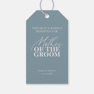 Étiquettes-cadeau Place réservée à la mère du marié Mariage bleu