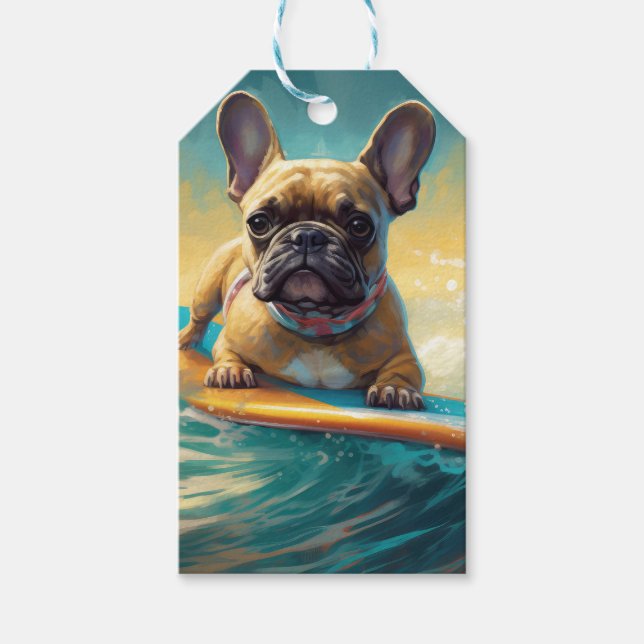 Étiquettes-cadeau Plage de Bulldog (Devant)