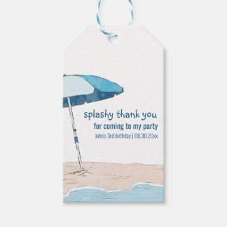 Étiquettes-cadeau Plage d'été Merci scintillante Thème