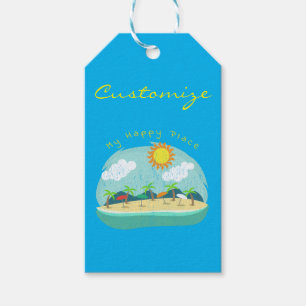 Étiquettes-cadeau Plage Happy Place Thunder_Cove