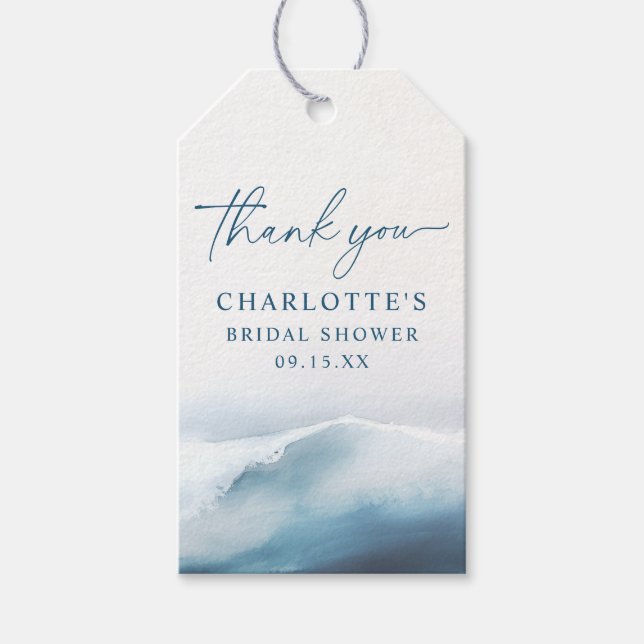 Étiquettes-cadeau Plage océanique Merci  (Devant)