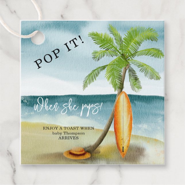Étiquettes Cadeau Plage - Pop it! Quand elle éclaire ! (Devant)