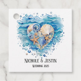 Étiquettes Cadeau Plage Scène Starfish Mariage