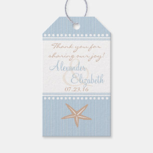 Étiquettes-cadeau Plage Thématique Mariages Privilégier Merci Bleu