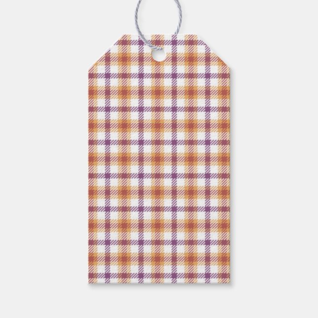 Étiquettes-cadeau Plaid Automne (Devant)
