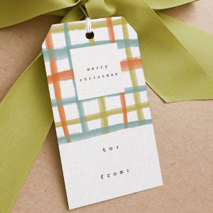 Étiquettes Cadeau Plaid C