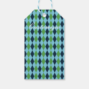 Étiquettes-cadeau Plaid Thunder_Cove de diamant de rockabilly