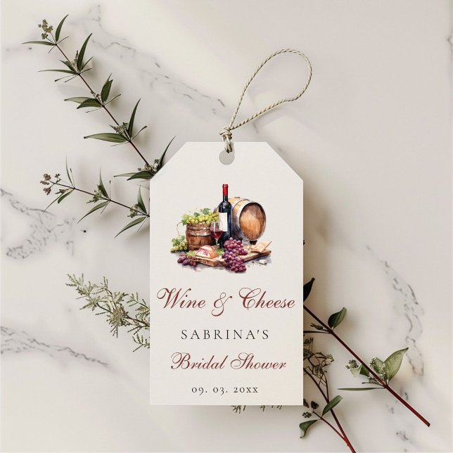 Étiquettes-cadeau Planche de charcuterie Vin & Fromage Enterrement d (Créateur téléchargé)