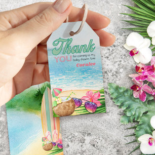 Étiquettes-cadeau Planches de surf et mocktails de plage d'été Merci