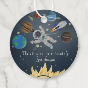 Étiquettes Cadeau Planètes Espace extra-atmosphérique Galaxie Merci