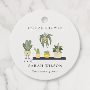 Étiquettes Cadeau Plantes succulentes à feuilles en pot mignonnes po