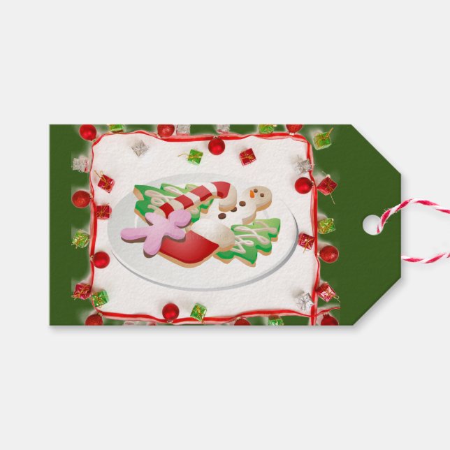 Étiquettes-cadeau Plaque de cookies de Noël faits maison (Devant (Horizontal))