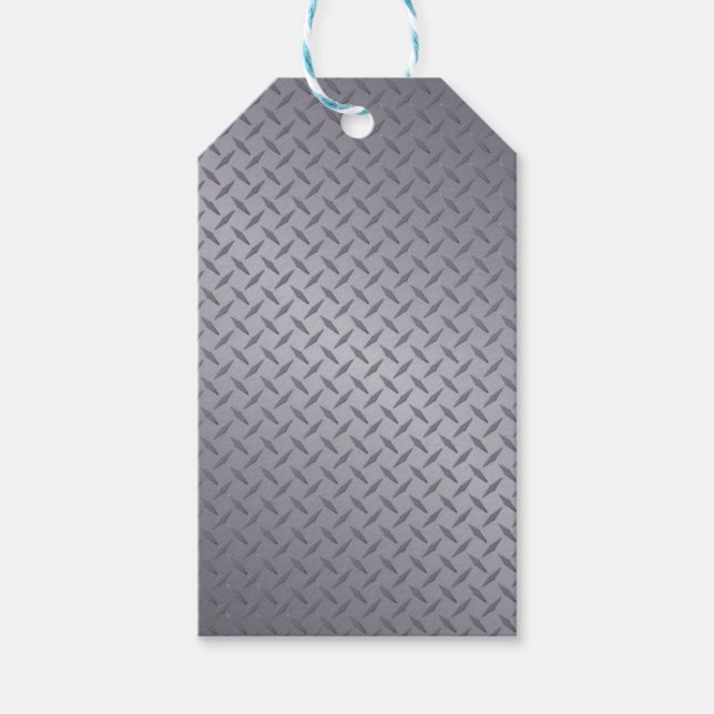 Étiquettes-cadeau Plaque diamant gris acier (Devant)