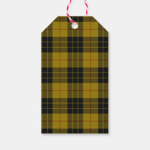 Étiquettes-cadeau Plaque noire jaune tartan MacLeod
