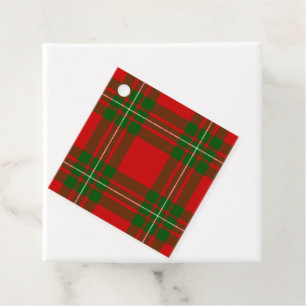 Étiquettes Cadeau Plaque vert rouge de tartan MacGregor