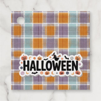 Étiquettes Cadeau Playful Halloween Plaid