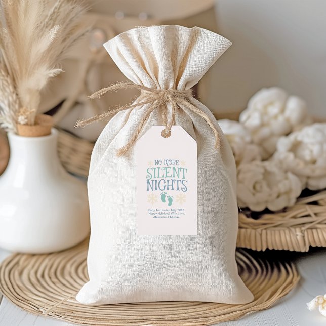 Étiquettes-cadeau Plus de nuits silencieuses Grossesse de Noël (Créateur téléchargé)
