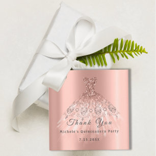 Étiquettes Cadeau Plus que vous Rose de la 16e soirée Quinceanera