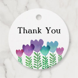 Étiquettes Cadeau Plutôt rose violet Merci Floral