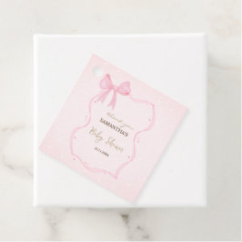 Étiquettes Cadeau Poignée à la main Bow Elegant Frame Dots