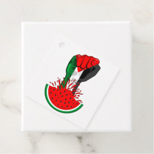 Étiquettes Cadeau Poing de résistance palestinienne sur Watermelon