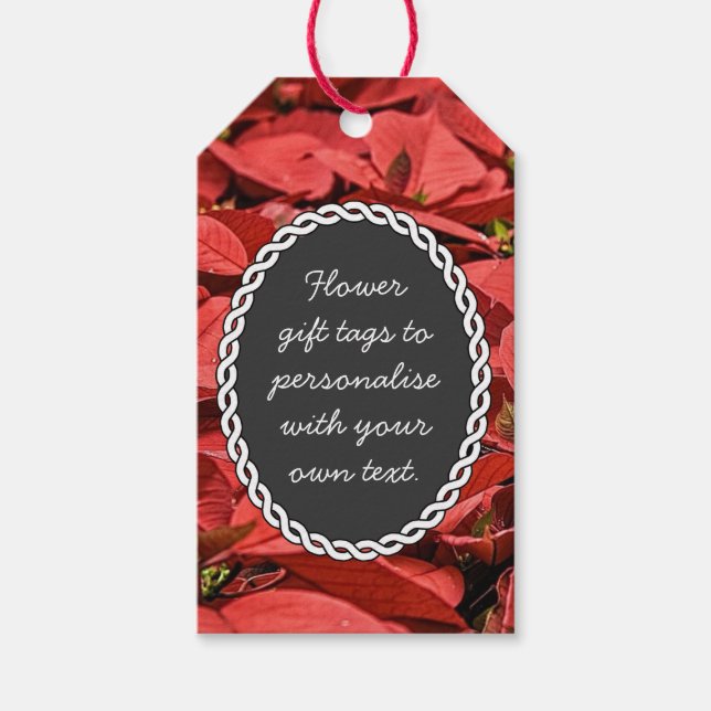 Étiquettes-cadeau Poinsettia Elegant Personnalisé Noël (Devant)