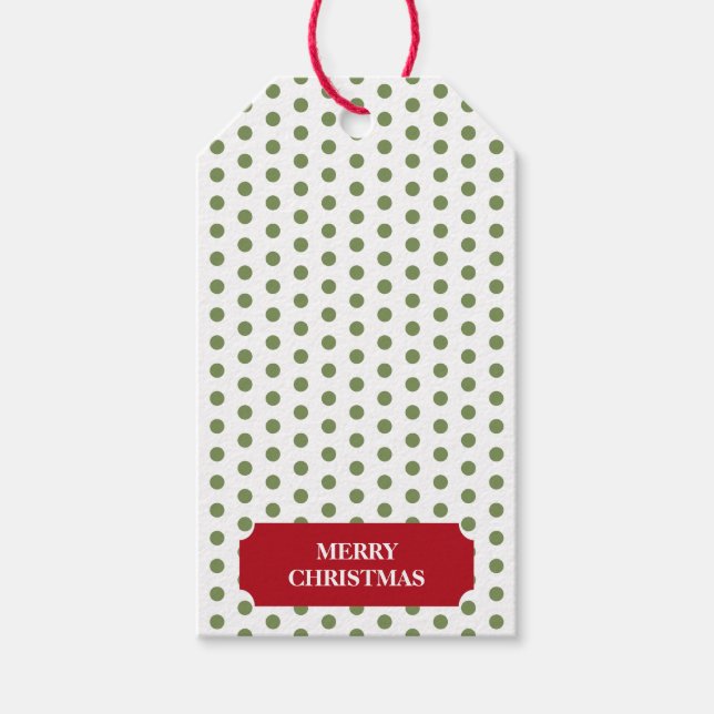 Étiquettes-cadeau Pois verts de Noël (Devant)